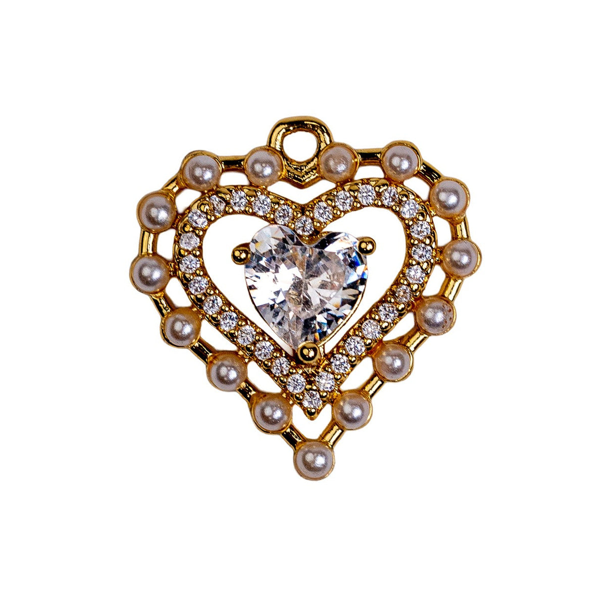 Pampille coeur perles