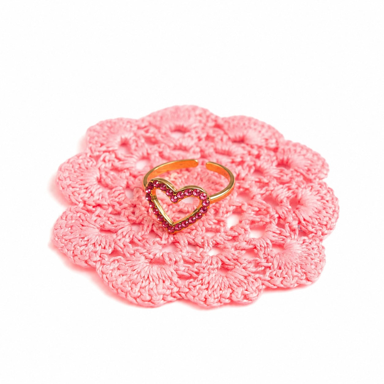 BAGUE COEUR ROSE