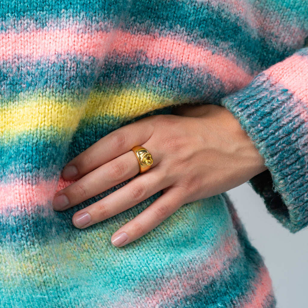 BAGUE COEUR JAUNE