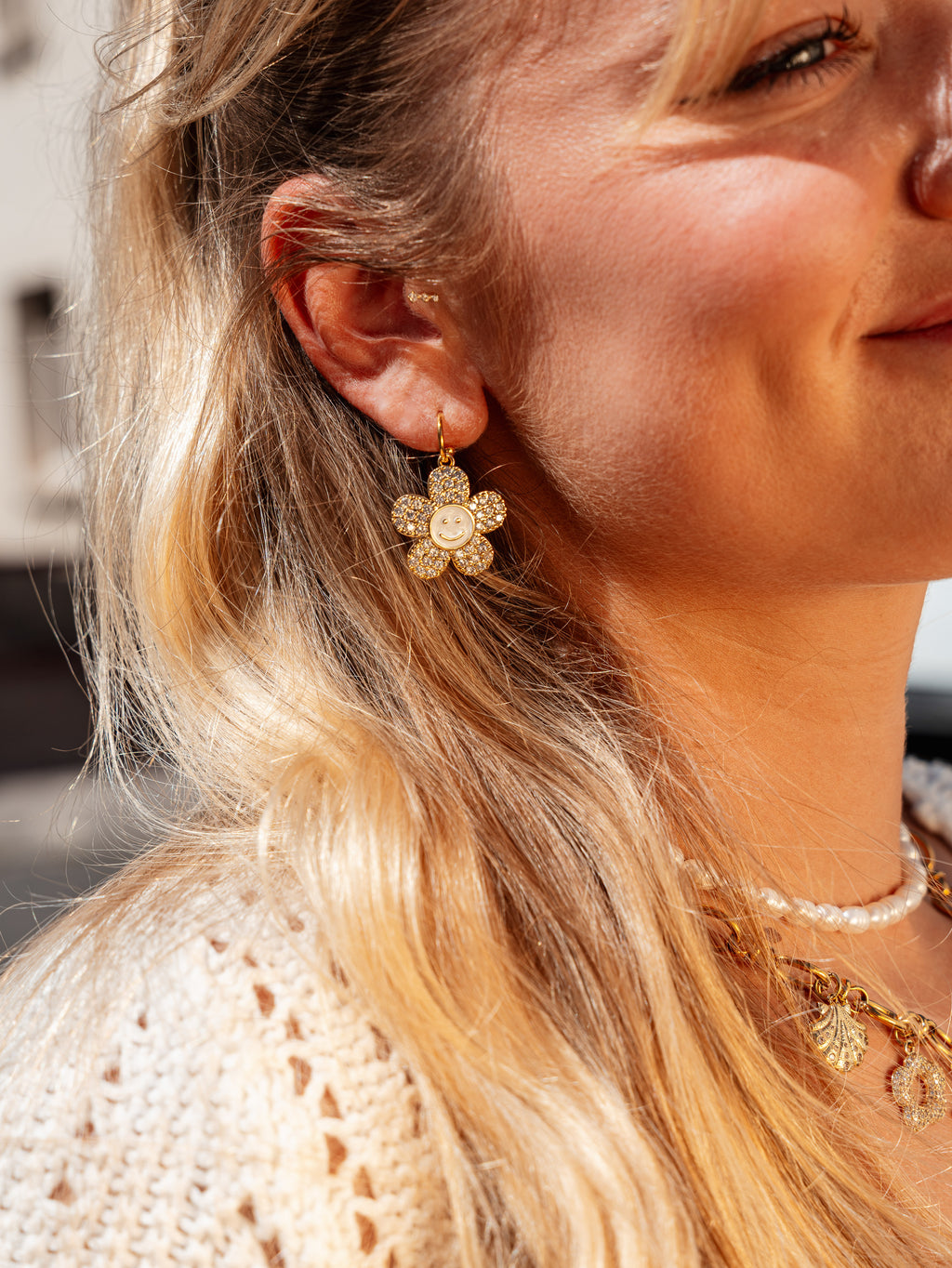 LES BOUCLES SMILEY BLANC