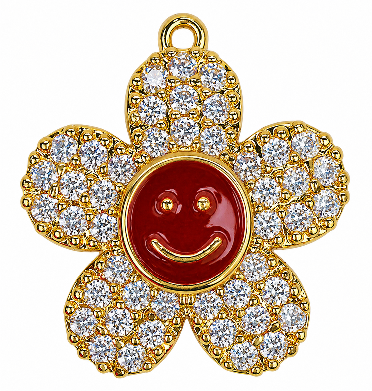 LA BIG PAMPILLE FLEUR SMILEY ROUGE