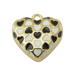 Pampille coeur damier